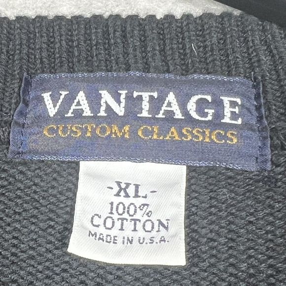 Vantage 90s Knit Sweater Adult XL Black Spell Out Ohio State University MADE USA - Picture 8 of 9